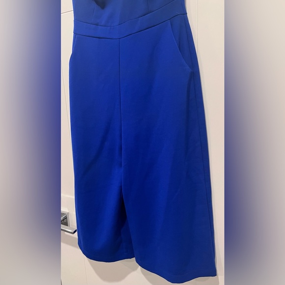 Adelyn Rae Ruffle Shoulder Jumpsuit Blue - Small - Picture 6 of 10
